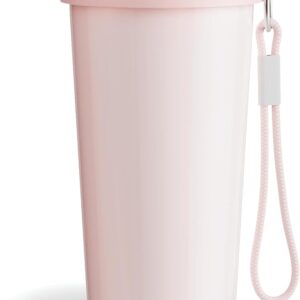 YOME 17oz Light Pink Ceramic Lined Insulated Travel Coffee Mug with Infuser for Women Gift